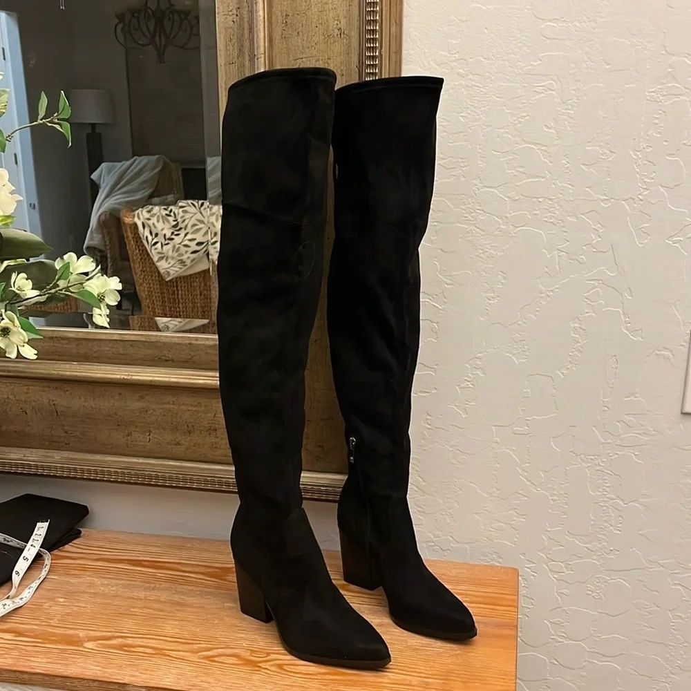MARC FISHER Okun Womens Dressy Tall Thigh-High Black Boots - Size 6.5 NEW